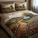 Set di Biancheria da Letto Trapuntata 3 Pezzi Luce del Sole della Campagna