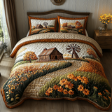 Set di Biancheria da Letto Trapuntata 3 Pezzi Campagna Tranquilla