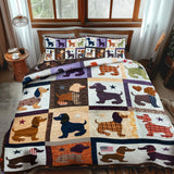 Set di Biancheria da Letto Trapuntata 3 Pezzi Comfort Accogliente di Canine