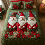 Set di Biancheria da Letto Trapuntata 3 Pezzi Gnomo Accogliente del Natale