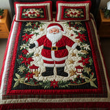 Set di Biancheria da Letto Trapuntata 3 Pezzi Babbo Natale Accogliente