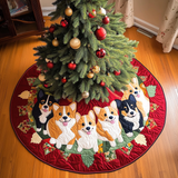 Natale Accogliente del Corgi Copri Base per Albero di Natale Trapuntato