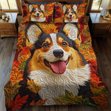Set di Biancheria da Letto Trapuntata 3 Pezzi Corgi Accogliente