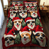 Set di Biancheria da Letto Trapuntata 3 Pezzi Rifugio Accogliente del Corgi