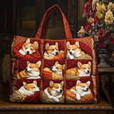 Corgi Accoglienti Borsa Tote Trapuntata