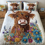 Set di Biancheria da Letto Trapuntata 3 Pezzi Mucca Accogliente