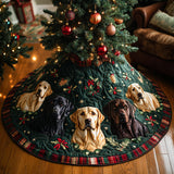 Gioia Accogliente del Labrador Copri Base per Albero di Natale Trapuntato