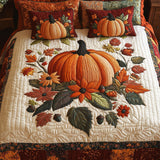 Set di Biancheria da Letto Trapuntata 3 Pezzi Ricordi Accoglienti della Zucca