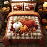 Cozy Pumpkin Nest 3-Piece Quilted Bedding Set NCU0TV036