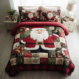 Set di Biancheria da Letto Trapuntata 3 Pezzi Babbo Natale Accogliente del Babbo Natale