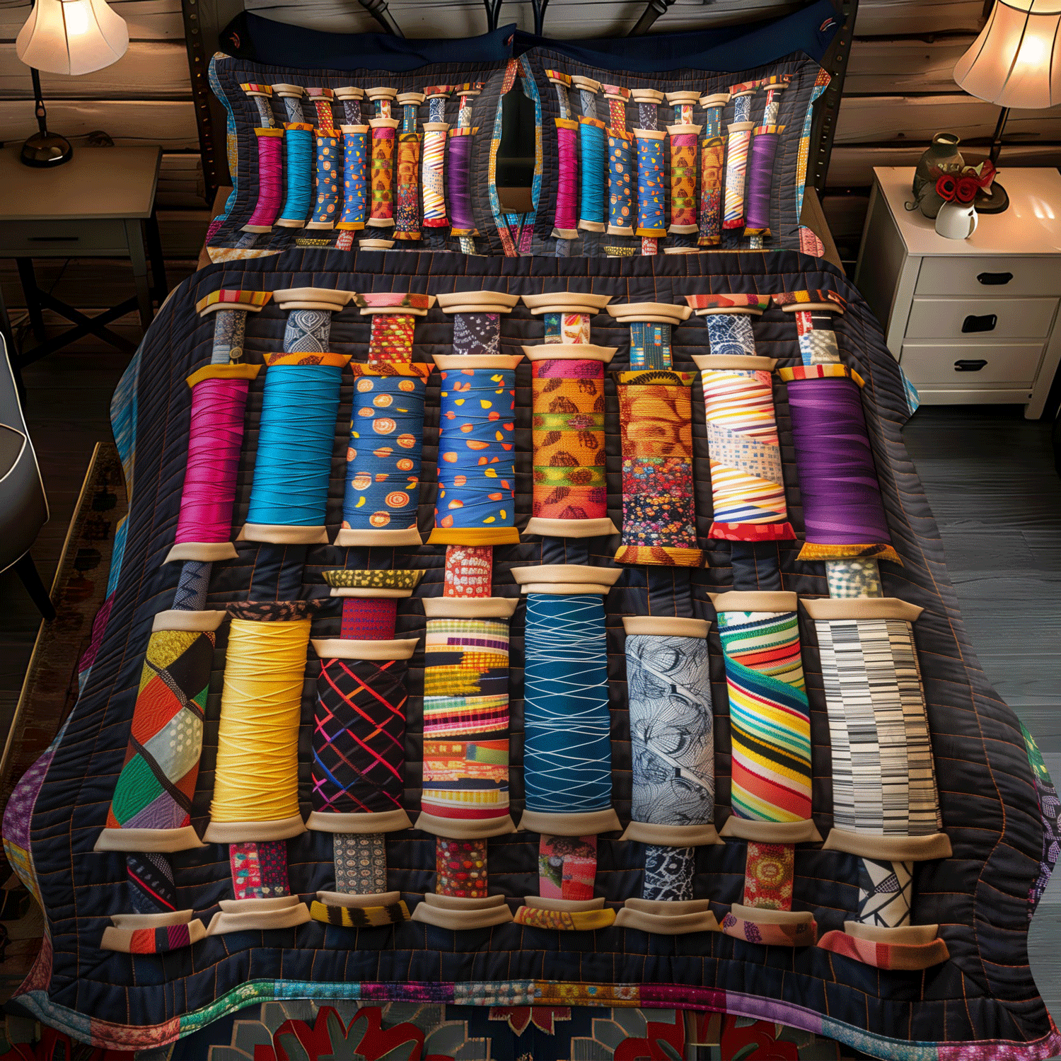 Set di Biancheria da Letto Trapuntata 3 Pezzi Crafty Spools