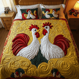 Set di Biancheria da Letto Trapuntata 3 Pezzi Pollaio di Crazy