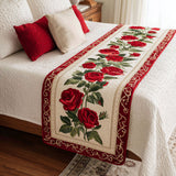 Fioritura Cremisi Runner da Letto Trapuntato