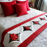 Fioritura Cremisi Runner da Letto Trapuntato