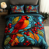 Set di Biancheria da Letto Trapuntata 3 Pezzi Fascino Cremisi della Foresta