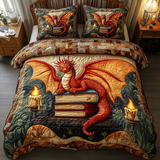 Set di Biancheria da Letto Trapuntata 3 Pezzi Cremisi Inferno