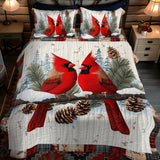 Set di Biancheria da Letto Trapuntata 3 Pezzi Inverno Cremisi