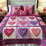 Set di Biancheria da Letto Trapuntata 3 Pezzi Cuori di Cuddle