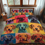 Set di Biancheria da Letto Trapuntata 3 Pezzi Bassotto Coccoloso