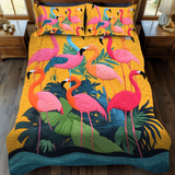 Set di Biancheria da Letto Trapuntata 3 Pezzi Fenicottero Coccoloso