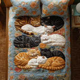 Set di Biancheria da Letto Trapuntata 3 Pezzi Giorno di Curious del Gatto