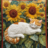 Gattino Acciambellato Coperta Trapuntata