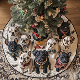 Grazioso Bouledogue Francese Copri Base per Albero di Natale Trapuntato