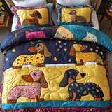 Set di Biancheria da Letto Trapuntata 3 Pezzi Fascino del Bassotto
