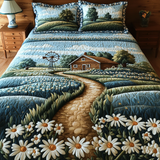 Set di Biancheria da Letto Trapuntata 3 Pezzi Sentiero della Margherita