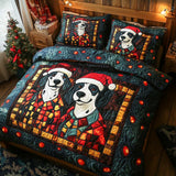 Set di Biancheria da Letto Trapuntata 3 Pezzi Bagliore di Dalmatian del Natale