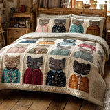 Set di Biancheria da Letto Trapuntata 3 Pezzi Gatti di Dapper