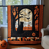 Notte del Gatto Oscuro Coperta Trapuntata
