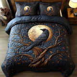 Set di Biancheria da Letto Trapuntata 3 Pezzi Piuma Scura