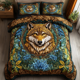 Set di Biancheria da Letto Trapuntata 3 Pezzi Lupo Scuro