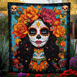 Catrina del Giorno dei Morti Coperta Trapuntata