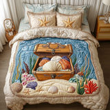 Set di Biancheria da Letto Trapuntata 3 Pezzi Profondo Blu