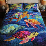 Set di Biancheria da Letto Trapuntata 3 Pezzi Serenità Profonda Blu