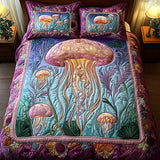 Set di Biancheria da Letto Trapuntata 3 Pezzi Notte Profonda del Mare