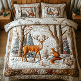 Set di Biancheria da Letto Trapuntata 3 Pezzi Raduno della Foresta