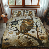 Set di Biancheria da Letto Trapuntata 3 Pezzi Gufo di Delightful
