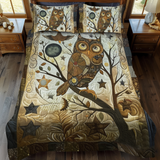 Set di Biancheria da Letto Trapuntata 3 Pezzi Gufo di Delightful