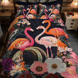 Set di Biancheria da Letto Trapuntata 3 Pezzi Fenicottero Allegro di Delightful