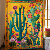 Paesaggio Onirico dei Fiori del Deserto Coperta Trapuntata