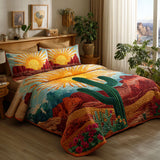 Set di Biancheria da Letto Trapuntata 3 Pezzi Deserto Fioritura