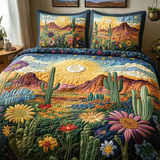 Set di Biancheria da Letto Trapuntata 3 Pezzi Deserto Fioritura