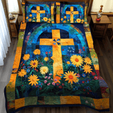 Set di Biancheria da Letto Trapuntata 3 Pezzi Divino Floreale