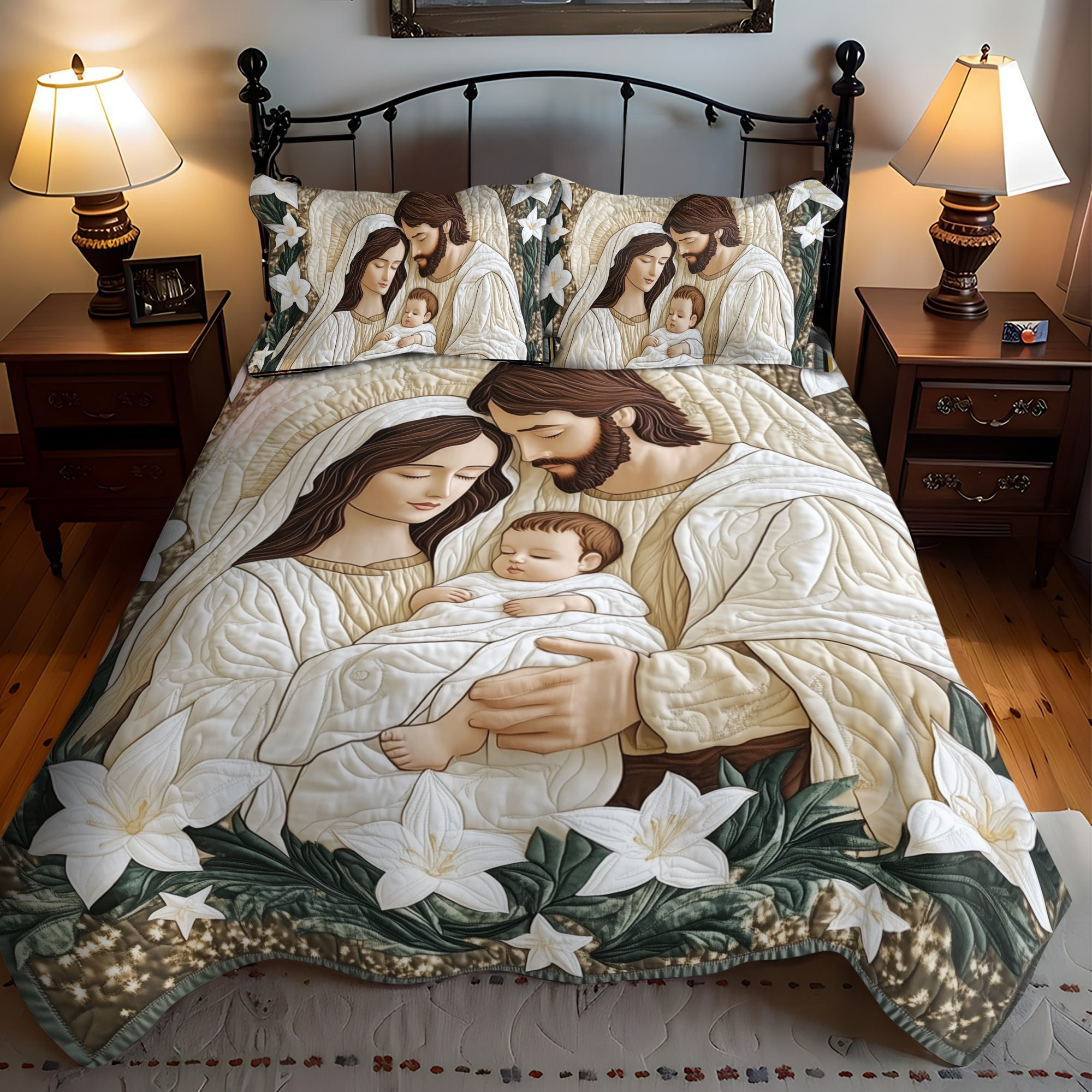 Set di Biancheria da Letto Trapuntata 3 Pezzi Abbraccio Divino