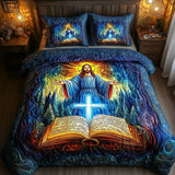 Set di Biancheria da Letto Trapuntata 3 Pezzi Cristo Divino della Luce