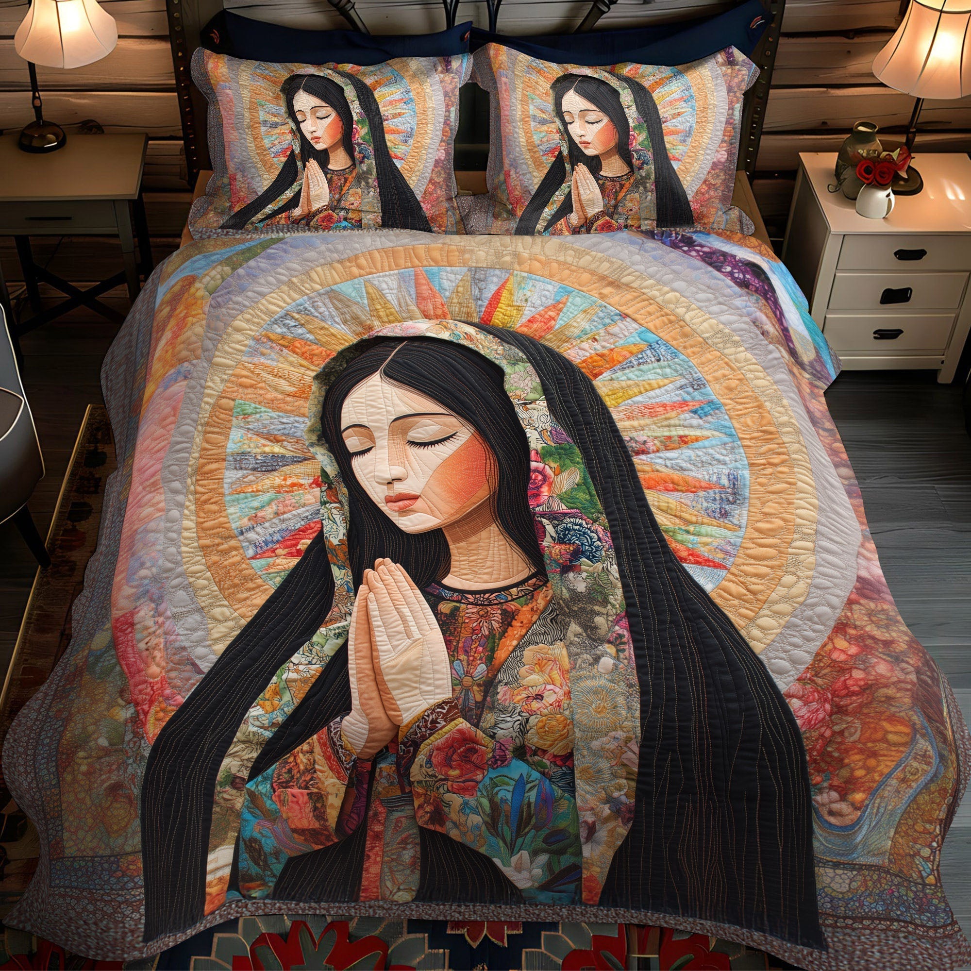 Set di Biancheria da Letto Trapuntata 3 Pezzi Splendore Divino