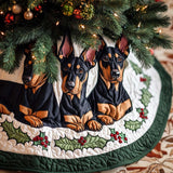 Dobermann di Natale Copri Base per Albero di Natale Trapuntato
